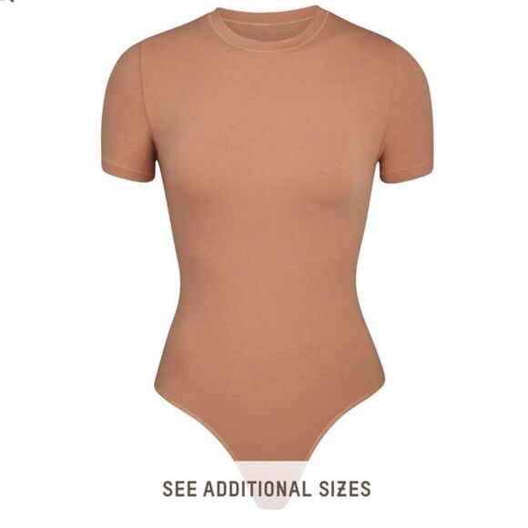 SKIMS Sedona Cotton Jersey T-Shirt Thong Bodysuit Sz 4X NWT - Picture 10 of 11